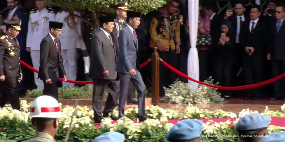 Presiden Joko Widodo (Jokowi) memimpin upacara Peringatan Hari Kesaktian Pancasila, di Monumen Pancasila Sakti, Lubang Buaya, Jakarta Timur, Selasa (01/10/2024). (Foto: Tangkapan YouTube BPMI Setpres)