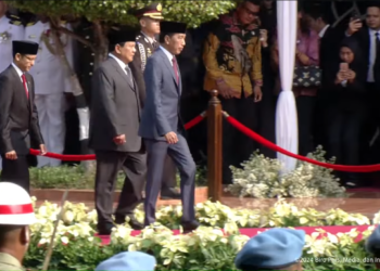 Presiden Joko Widodo (Jokowi) memimpin upacara Peringatan Hari Kesaktian Pancasila, di Monumen Pancasila Sakti, Lubang Buaya, Jakarta Timur, Selasa (01/10/2024). (Foto: Tangkapan YouTube BPMI Setpres)