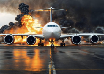 FOTO: Ilustrasi ledakan bom di bandara (freepik)