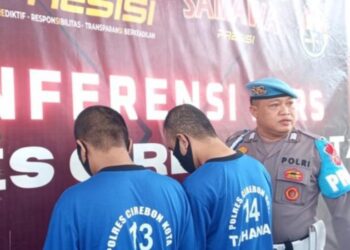Dua tersangka dalam bisnis praktik live streaming konten asusila.(Foto:Istimewa).