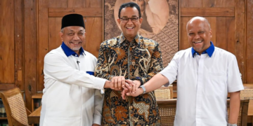 Pasangan Ahmad Syaikhu - Ilham Habibie bertemu Anies Baswedan.(FOTO: Istimewa)