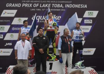 Menteri Pemuda dan Olahraga Republik Indonesia (Menpora RI) Dito Ariotedjo menilai kesuksesan Indonesia menggelar kejuaraan dunia Aquabike Jetski World Champhionship semakin diminati banyak negara luar. (foto:bagus/kemenpora.go.id)