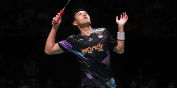 Jonatan Christie di Kumamoto Masters 2024.(FOTO: Humas PBSI)