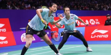 Pasangan ganda putri Indonesia, Febriana Dwipuji Kusuma dan Amallia Cahaya Pratiwi.