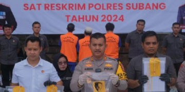 Konperensi Pers korupsi ambulans oleh Polres Subang.(FOTO: Istimewa)