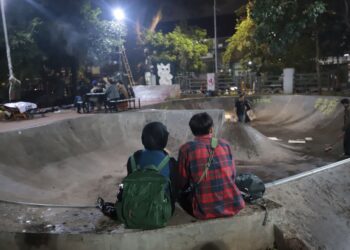 Skate Park di Taman Pramuka Kota Bandung.