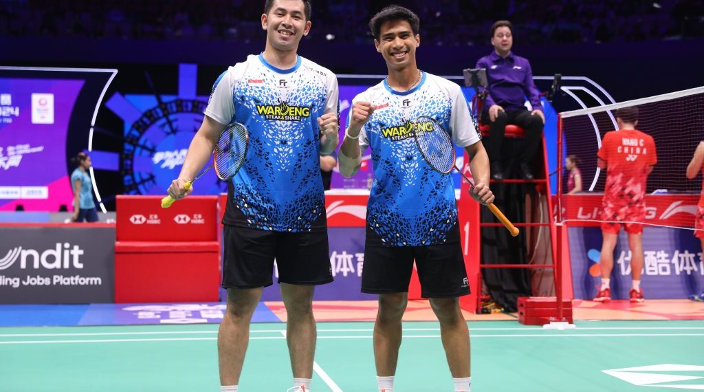 Pasangan ganda putra Indonesia Sabar Karyaman Gutama dan Moh Reza Pahlevi Isfahani