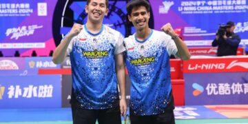 Pasangan ganda putra Indonesia Sabar Karyaman Gutama dan Moh Reza Pahlevi Isfahani ke semi final