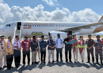 Penerbangan perdana Super Air Jet Wakatobi-Makassar ini berlangsung pada Kamis, 31 Oktober 2024, di Bandara Matahora, Wakatobi.