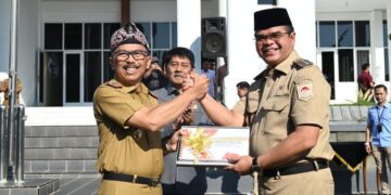 Pisah Sambut Pj Bupati.(FOTO: Humas Pemkab Kuningan)