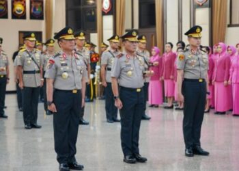 Upacara rapor kenaikan pangkat Pamen dan Pati Polri dipimpin Kapolri Jenderal Listyo Sigit Prabowo di Gedung Rupattama, Mabes Polri, Jakarta.(Foto:Istimewa).