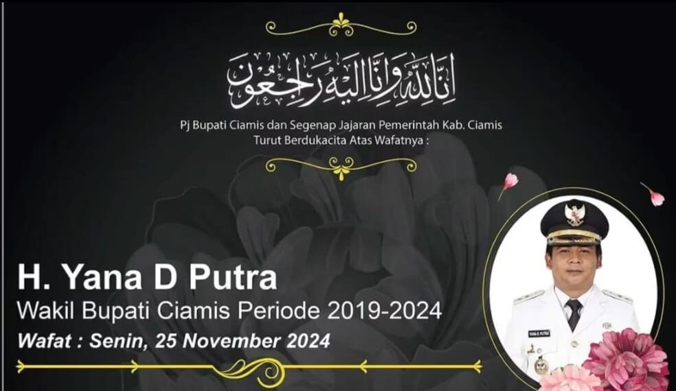 Calon Wakil Bupati Ciamis Yana Dian Putra Meninggal