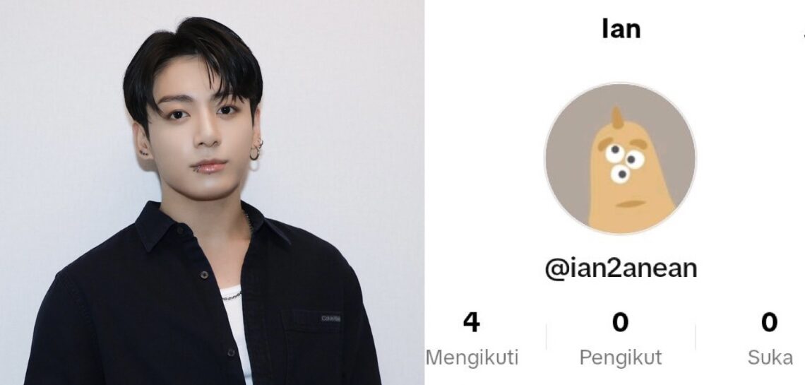Jungkook BTS dan akun TikTok 'Ian'. (foto: istimewa)