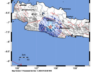 Gempat Garut Sabtu 7 Desember 2024.(IMAGE BMKG)