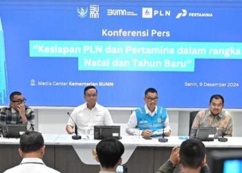 Caption: Konferensi Pers "Kesiapan PLN dan Pertamina dalam rangka Natal dan Tahun Baru” yang digelar di Media Center Kementerian BUMN, Jakarta. (Dok. Istimewa)