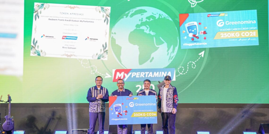 Pertamina Patra Niaga bekerja sama dengan Pertamina New & Renewable Energy (Pertamina NRE) meluncurkan program inovatif Redeem Point Kredit Karbon MyPertamina. (Dok. Istimewa)