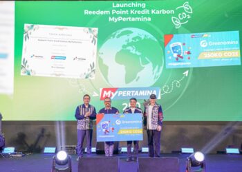 Pertamina Patra Niaga bekerja sama dengan Pertamina New & Renewable Energy (Pertamina NRE) meluncurkan program inovatif Redeem Point Kredit Karbon MyPertamina. (Dok. Istimewa)