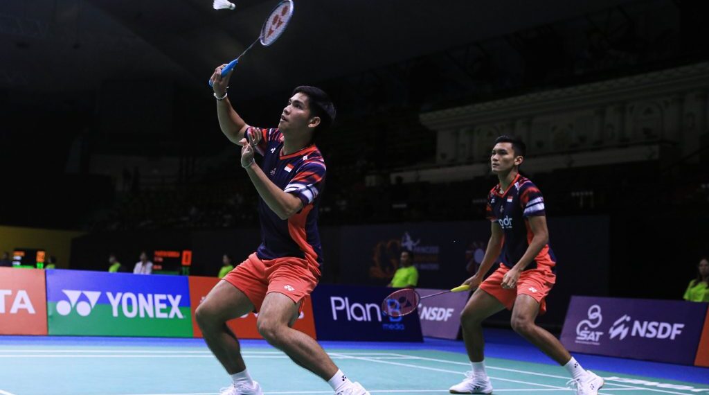 Pasangan ganda putra Indonesia, Muhammad Shohibul Fikri dan Daniel Marthin di Thailand Masters 2025