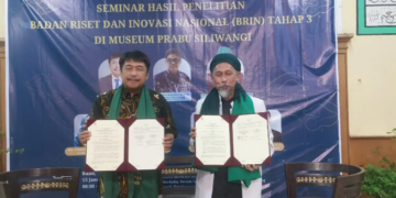 Badan Riset dan Inovasi Nasional (BRIN) bersama Yayasan Museum Prabu Siliwangi melakukan kolaborasi dalam penelitian di bidang arkeologi, bahasa, dan sastra. Kolaborasi ini ditandai dengan penandatanganan Nota Kesepahaman (MoU) pada Rabu (15/01) di Sukabumi, Jawa Barat.