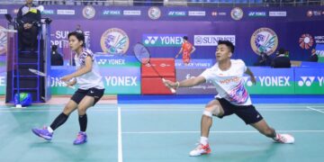 India Open 2025 digelar Sejak Selasa 14 Januari 2025. Pasangan Dejan/Siti Fadia menangi laga debut.(Foto: Humas PBSI)