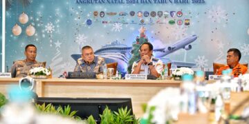 Penutupan Posko Pusat Angkutan Nataru 2024/2025 di Kantor Pusat Kementerian Perhubungan, Jakarta, pada Senin (6/1). Menhub Dudy mengungkapkan bahwa jumlah pengguna angkutan umum pada masa Nataru 2024/2025 mengalami peningkatan 5,07% dibandingkan tahun sebelumnya.