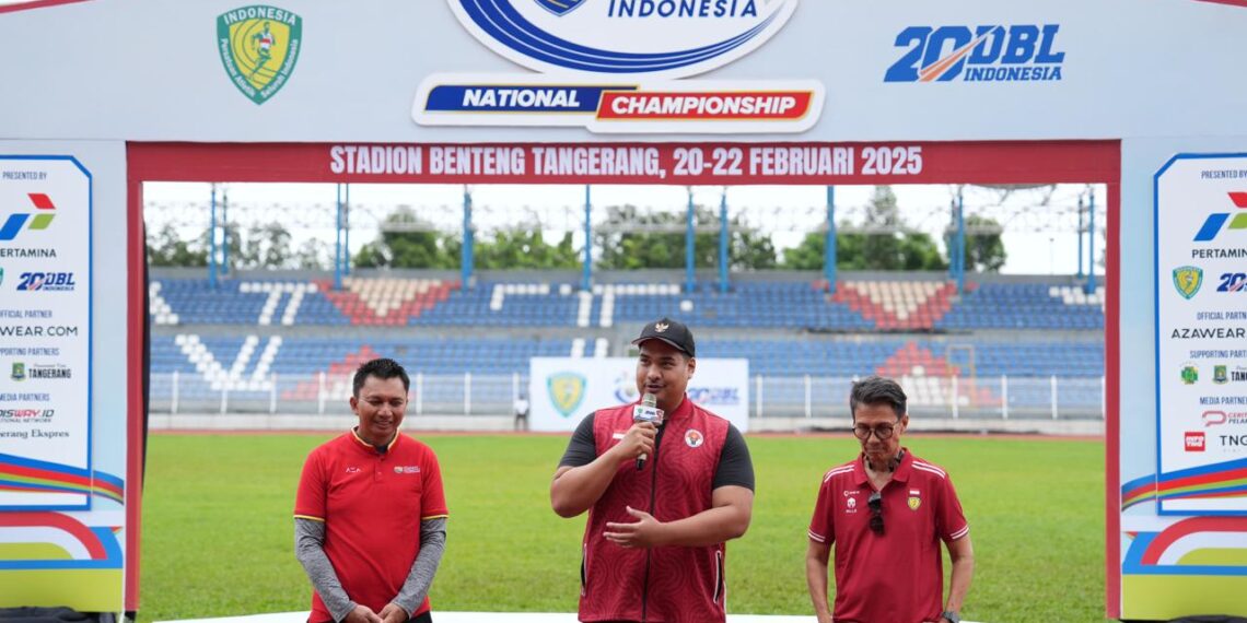 Menteri Pemuda dan Olahraga Republik Indonesia (Menpora RI) Dito Ariotedjo menghadiri putaran final Pertamina Student Athletics Championships (SAC) Indonesia 2024-2025 yang digelar di Stadion Benteng, Tangerang, Banten, Sabtu (22/2).(foto:herry/kemenpora.go.id)