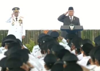 Presiden Prabowo Subianto seusai memberikan sambutan saat pelantikan kepala daerah di Istana Kepresidenan, Jakarta.(Foto:Tangkapan Layar YouTube Sekretariat Presiden).