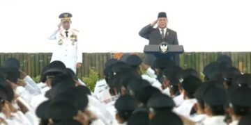 Presiden Prabowo Subianto seusai memberikan sambutan saat pelantikan kepala daerah di Istana Kepresidenan, Jakarta.(Foto:Tangkapan Layar YouTube Sekretariat Presiden).