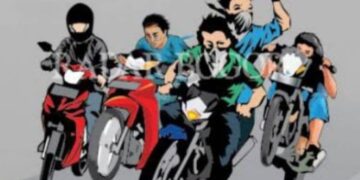 Ilustrasi gerombolan bermotor.(Foto:Istimewa).