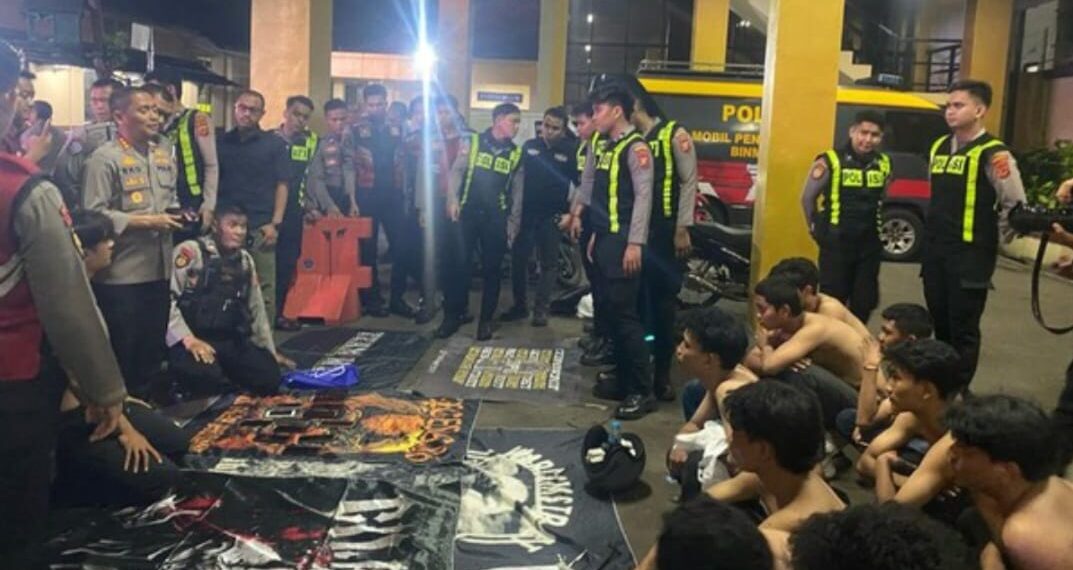 Anggota geng motor 'TOM' saat diamankan ke Mapolresta Bogor Kota.(Foto:Istimewa).