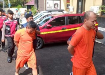 Pelaku penggelapan mobil rental ditangkap Satreskrim Polres Banjar.(Foto:Istimewa).