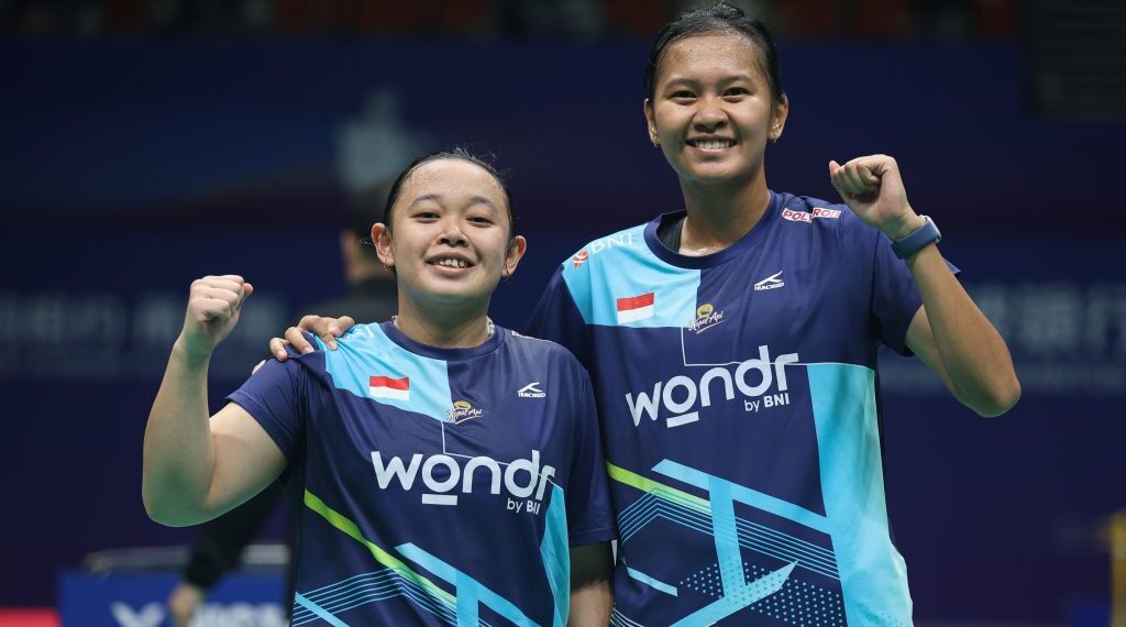 Ganda putri Indonesia Siti Sarah Azzahra dan Agnia Sri Rahayu di Asia Championships (BAC) 2025