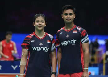 Pasangan ganda campuran Indonesia Jafar Hidayatullah/Felisha Alberta Nathaniel Pasaribu.
