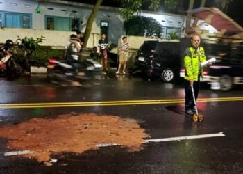 Lokasi tabrakan mobil vs sepeda motor di Jalan A.H. Nasution, Kota Bandung.(Foto:Istimewa).