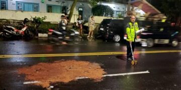 Lokasi tabrakan mobil vs sepeda motor di Jalan A.H. Nasution, Kota Bandung.(Foto:Istimewa).