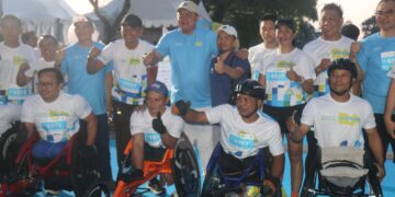 Bupati Bogor, Rudy Susmanto, turut ambil bagian dalam kegiatan Bogor Run 2025 yang berlangsung meriah di Taman Budaya Sentul pada Minggu (11/5/2025).(Foto: Humas Pemkab Bogor)