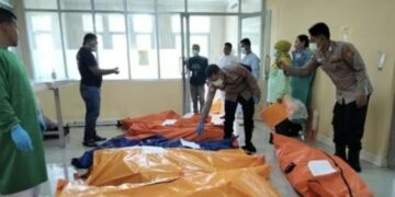 Jenazah korban ledakan amunisi di Kecamatan Cibalong, Kabupaten Garut.(Foto:Istimewa).