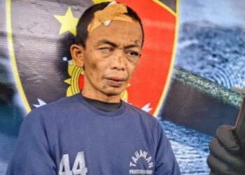 RT alias Jambul (38), tersangka pembunuh ayah tiri.(Foto:Istimewa).