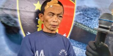 RT alias Jambul (38), tersangka pembunuh ayah tiri.(Foto:Istimewa).