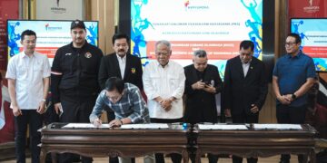 Kementerian Pemuda dan Olahraga Republik Indonesia (Kemenpora RI) mengucurkan bantuan dana fasilitasi Pemusatan Latihan Nasional (Pelatnas) tahap kedua kepada 15 cabang olahraga dan National Paralympic Committee Indonesia (NPCI) sebesar Rp 210 miliar.(foto:Egan/kemenpora.go.id)