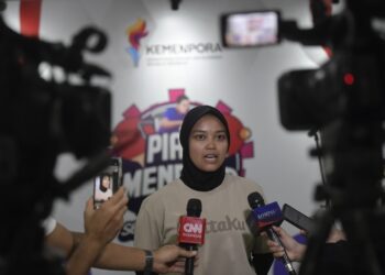 Prestasi membanggakan kembali diraih petenis meja Rina Sintya dari Pengurus Provinsi (Pengprov) Persatuan Tenis Meja Seluruh Indonesia (PTMSI) DKI Jakarta. Peraih medali emas PON XXI Aceh-Sumatera Utara ini menjadi yang terbaik dalam Seleksi Nasional (Seleknas) Tenis Meja Piala Menpora 2025.(foto:bagus/kemenpora.go.id)