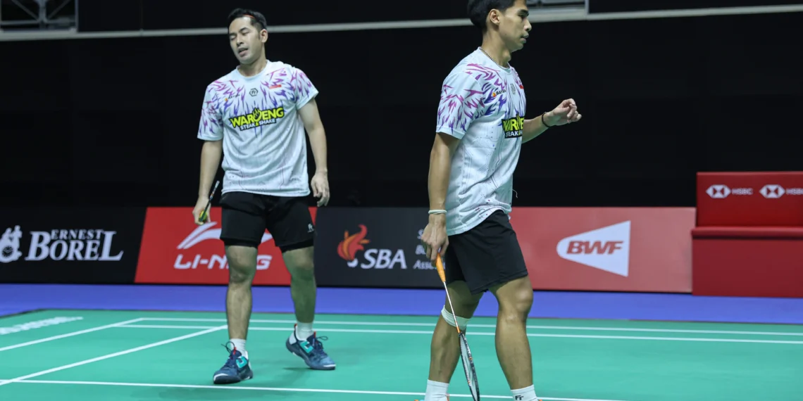 Sabar Karyaman Gutama/Moh Reza Pahlevi Isfahani di Singapore Open 2025.(Foto: Dok. PBSI)
