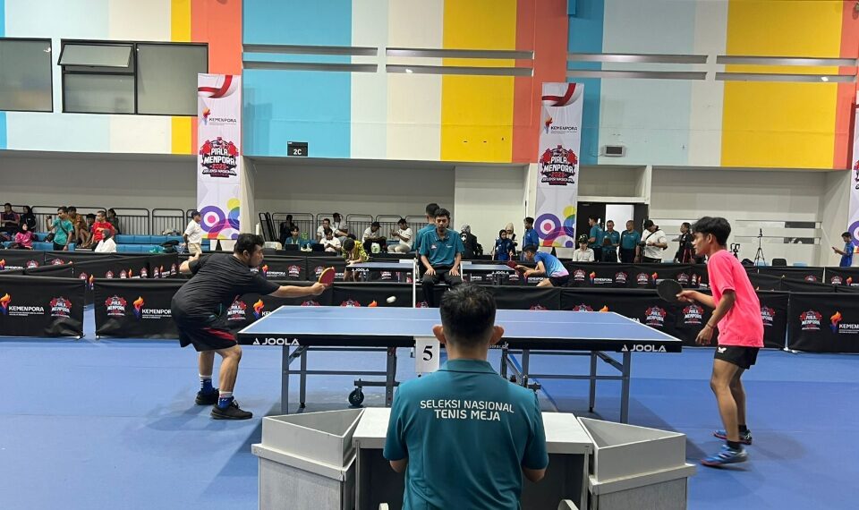 Kementerian Pemuda dan Olahraga (Kemenpora RI) melalui Deputi Bidang Peningkatan Prestasi Olahraga menggelar Seleksi Nasional Cabang Olahraga Tenis Meja Piala Menpora 2025 dalam rangka menghadapi SEA Games 2025 di Thailand bertempat di GBK Arena, Jakarta, Minggu (25/5). (foto:dok.kemenpora)