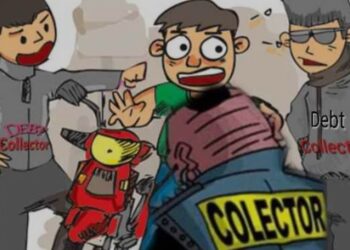 Ilustrasi debt collector mengadang pengendara sepeda motor.(Foto:Istimewa).