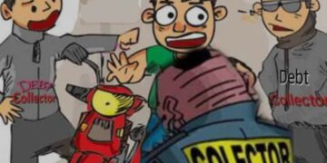 Ilustrasi debt collector mengadang pengendara sepeda motor.(Foto:Istimewa).