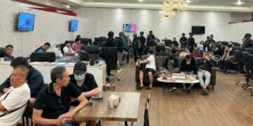 Lokasi praktik perjudian 'Kasino' di ruko di tengah aktivitas Pasar Kosambi, Kota Bandung.(Foto:Istimewa).