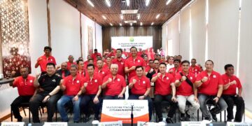 Wakil Menteri Pemuda dan Olahraga Republik Indonesia (Wamenpora RI) Taufik Hidayat yang juga menjabat sebagai Wakil Ketua Umum I Persatuan Bulutangkis Seluruh Indonesia (PBSI) menghadiri acara Silaturahmi Pengurus Pusat Bersama Pengprov PBSI di Hotel Artotel, Senayan, Jakarta, Senin (2/6) pagi. (foto:Gilang/kemenpora.go.id)