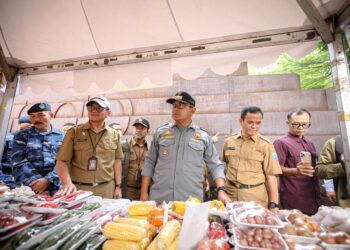 Wali Kota Bandung, Muhammad Farhan, meninjau langsung pelaksanaan bazar di Alun-alun Cicendo pada Senin (2/6). (Foto: Dok. Humas Pemkot Bandung)
