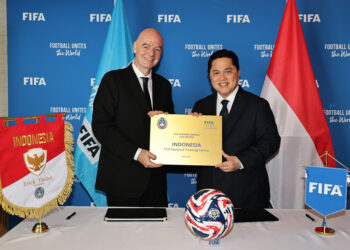 Ketua Umum PSSI, Erick Thohir, dan Presiden FIFA, Gianni Infantino