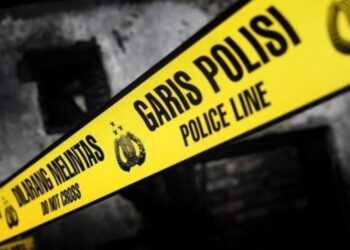 Ilustrasi garis polisi di lokasi longsor.(Foto:Istimewa).